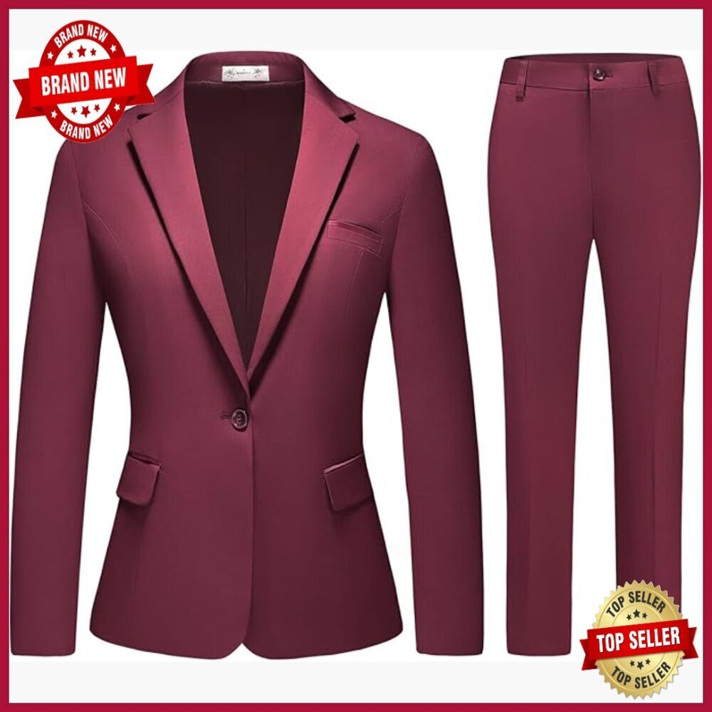 Professional 2-Piece Pant Suit Set for Office Work Business Attire